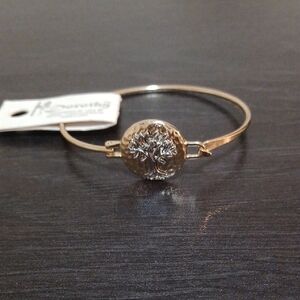 Elegant Worn Gold Tree Emblem Bracelet